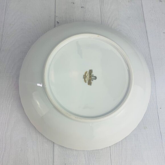 MCM Harmony House ROSEMONT Pink Roses Gray Swirl Gold Coupe Soup Bowls Set 4 - Picture 5 of 11